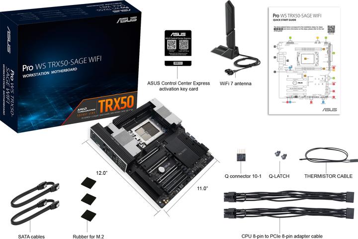 Immagine prodotto ASUS MB PRO WS TRX50-SAGE WIFI (AMD,TRX50,DDR5,CEB) (sTR5, AMD TRX50, E-ATX)