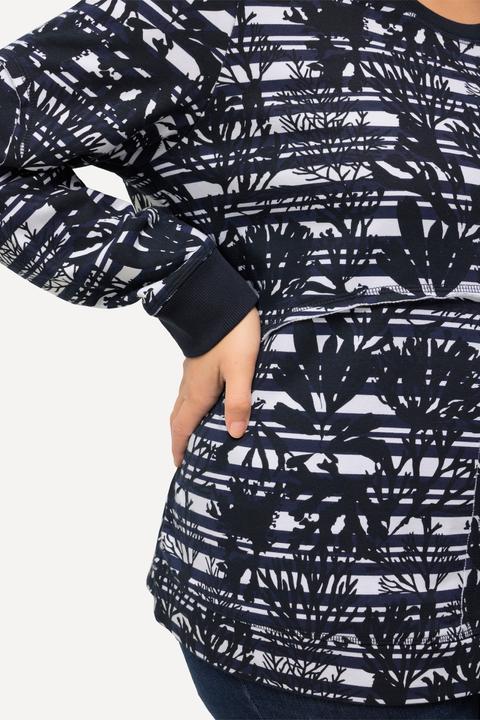 Produktbild Ulla Popken Sweatshirt, offene Kanten, Rundhals, Langarm (42, 44)