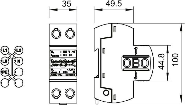 Immagine prodotto OBO Bettermann Scaricatore di sovratensione MCD 125-B NPE