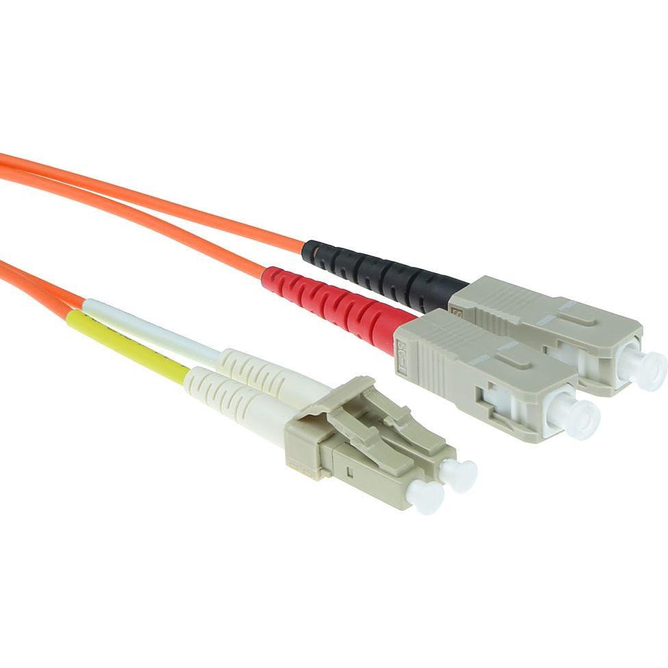 ACT 1.5 meter LSZH Multimode 50/125 OM2 fiber patch cable duplex with LC and SC connectors (1.50 m), Netzwerkkabel