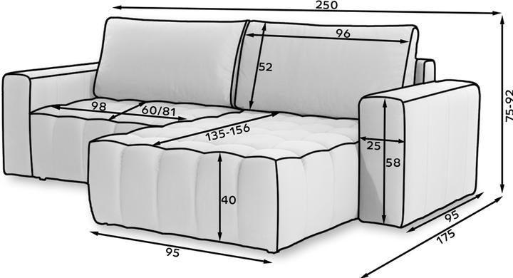 Produktbild ELTAP Bonett (3-Sitzer, Bettsofa, Ecksofa)