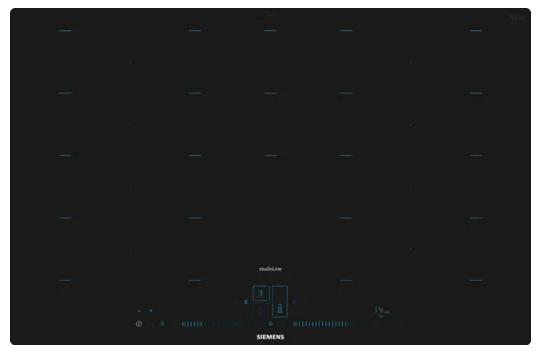 Produktbild Siemens EX808LYV5E iQ700 Induktionskochfeld 80 cm Schwarz flächenbündig (integriert) (79.20 cm, Elektrokochfeld)