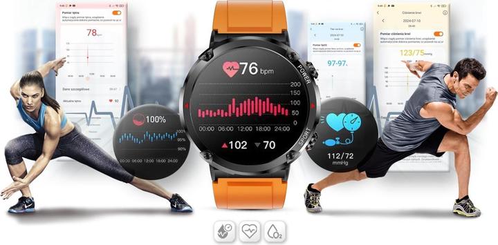 Produktbild Gravity GT21-2 Smartwatch + orangefarbenes Silikonarmband