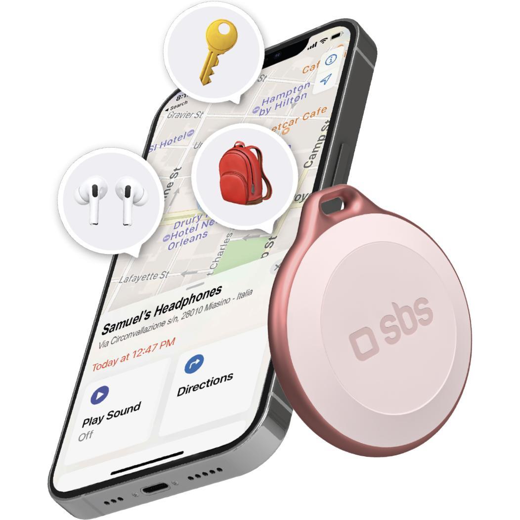 SBS Wasserfester Objektsucher, kompatibel mit Apple Find My, Tracker, Schwarz