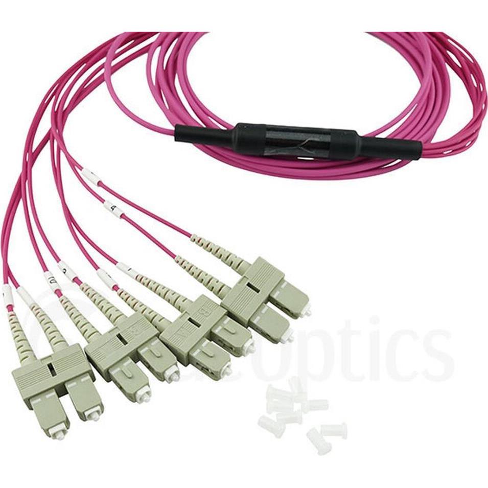 Thumbnail - CBO LWL MPO/4xSC Breakout Kabel OM4 3 Meter, Transceiver, Rot
