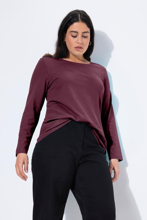Produktbild Ulla Popken Shirt, Slim, Rundhalsausschnitt, Langarm (58)