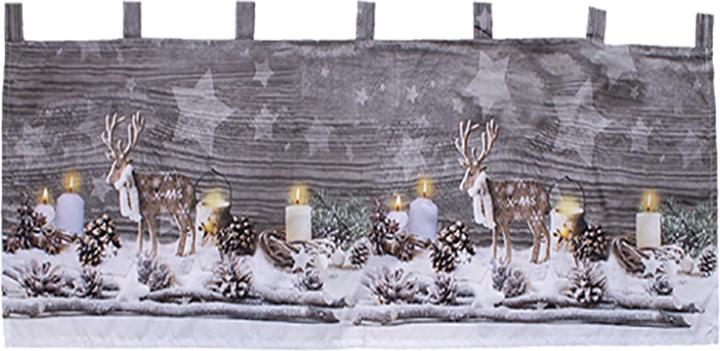 Mojawo X-Mas curtain disc curtain Christmas window curtain with LED (45 x 120 cm)