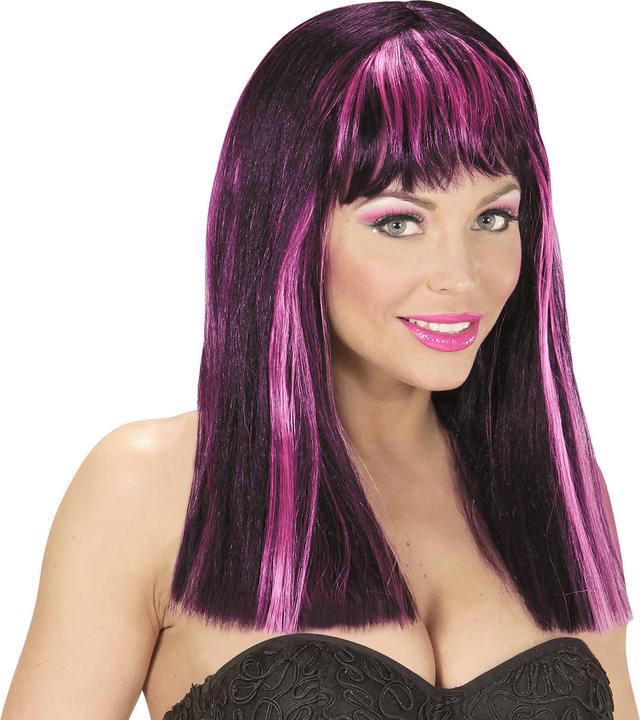 Produktbild Widmann PERÜCKE PATSY SCHWARZ MIT NEONPINKEN STRÄHNCHEN in Polybag