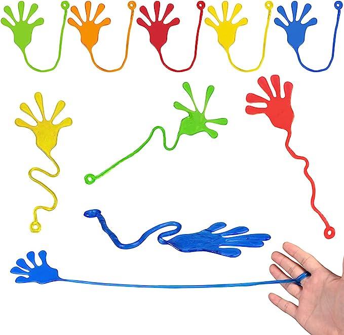 Actual product image I Am Creative Klatschhand Spielzeug 12er Set Klebe Glibber Fensterläufer für Kinder Geburtstag