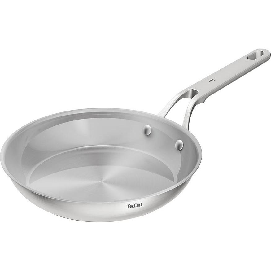 Tefal 24 cm Frying pan, uncoated, stainless steel, Padella + Pentola, Argento