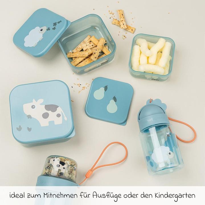 Produktbild Done by Deer Nahrungsbehälter & Portionierer 3-tlg. Snackboxen-Set - Tiny Farm - Blau
