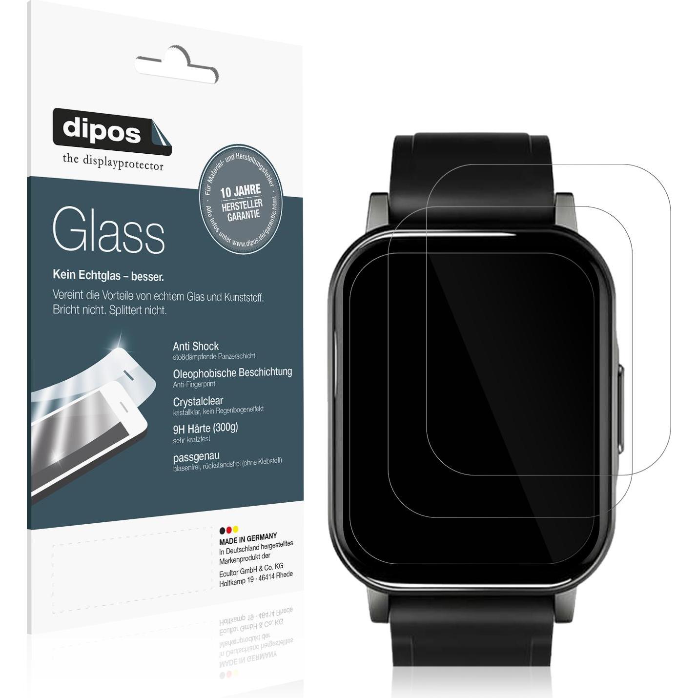 Dipos Displayschutz Anti-Shock, Smartwatch Schutzfolie, Transparent