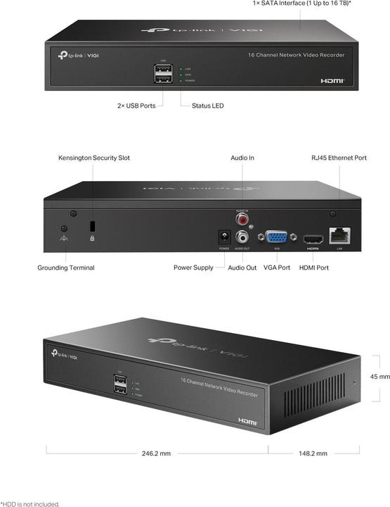 Produktbild TP-Link VIGI NVR1016H (Netzwerk Videorecorder (NVR))