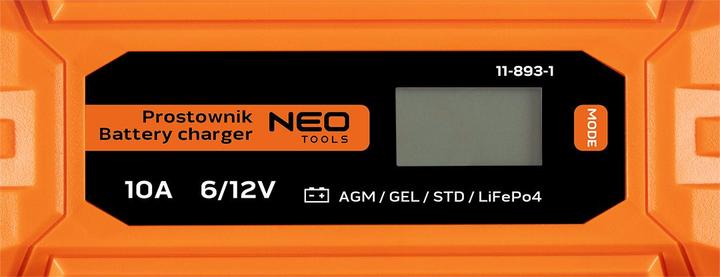 Actual product image Neo Automatic charger 10A/160W 3-200Ah for acid / AGM / GEL batteries (12V, 10 A)