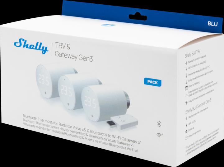 Shelly BLU TRV 3-Pack + BLU Gateway Gen3