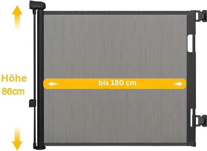 Actual product image Milkii Extendable door safety gate / stair gate, up to 180 cm - black