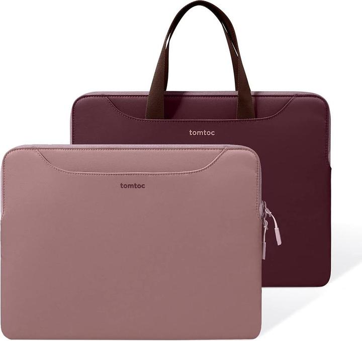 tomtoc Light-A21 Zweifarbige Slim-Hülle mit Trageriemen für 13,5-Zoll-Laptops, Rot (13.50")