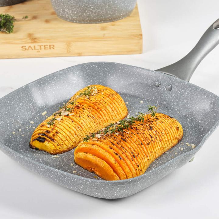 Actual product image Salter BW02773G1EU7 Marblestone 28cm Griddle Pan (28 cm, Grill pan, Aluminium)