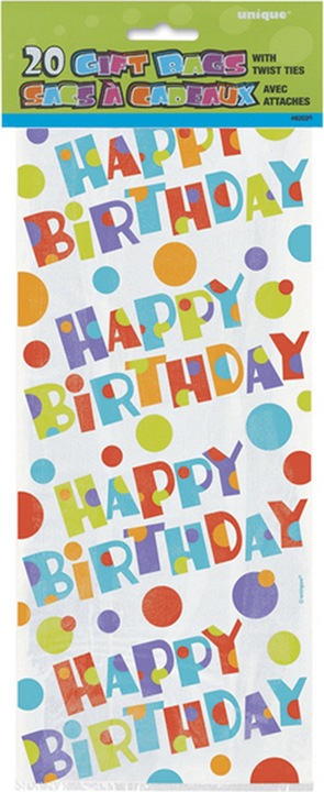 Produktbild Unique Party Cellophanbeutel mit HappyBirthdayDesign 20 Stück