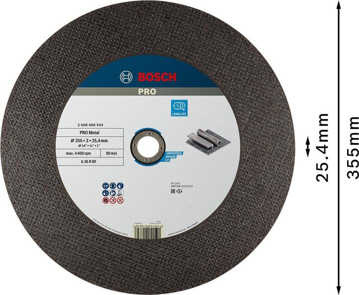 Actual product image Bosch Professional Zubehör PRO Metal cutting disc, 355 x 2.8 x 25.4 mm