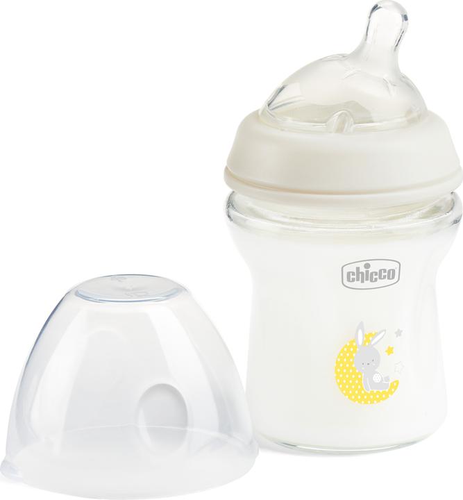 Produktbild Chicco Babyfläschchen NATURAL FEELING Glas Sauger Silikon langsamer Fluss UNI 0m+ (150 ml)