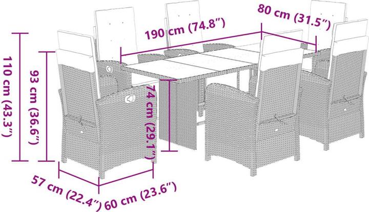Produktbild vidaXL Garten Essgruppe