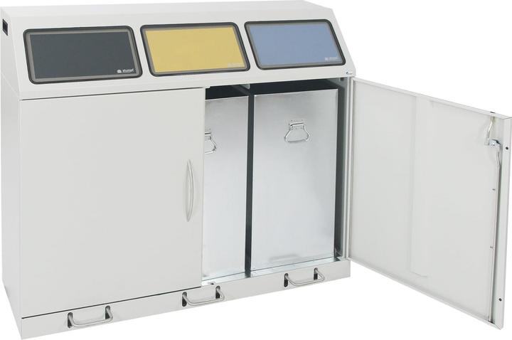 Actual product image Recyclable waste collector, steel, capacity 3 x 70 l, 3 inner containers, with (210 l)