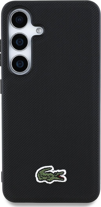 Produktbild Lacoste Case Iconic Petit Pique Woven Logo MagSafe to Samsung Galaxy S25 Plus black (Samsung Galaxy S25+)