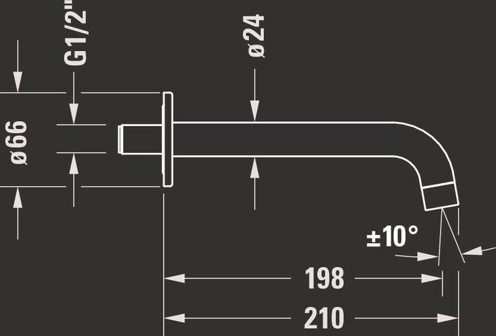 Produktbild Duravit Wanneneinlauf No 1 DN 15 Ausldg 198mm m rd. Rosette chrom