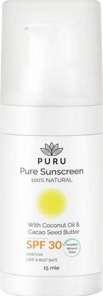 Immagine prodotto PURU Crema solare pura SPF30 flacone rotondo 15 ml (Crema solare, SPF 30, 15 ml, 35 g)