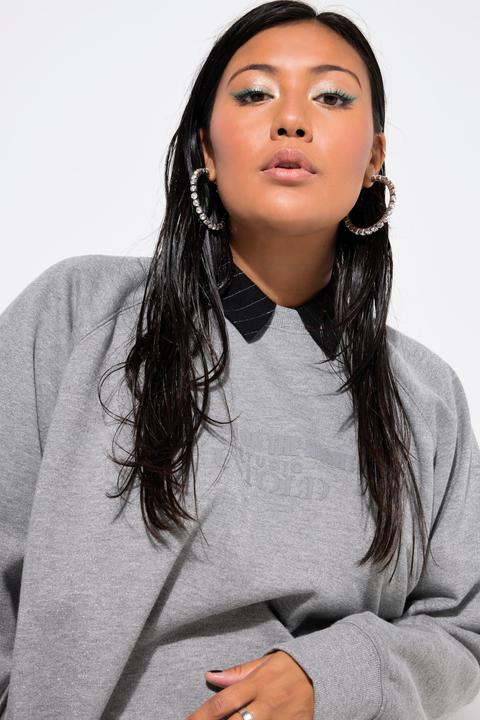 Produktbild Studio Untold Sweatshirt, oversized, Glitzereffekt, Statement Print (50, 52)