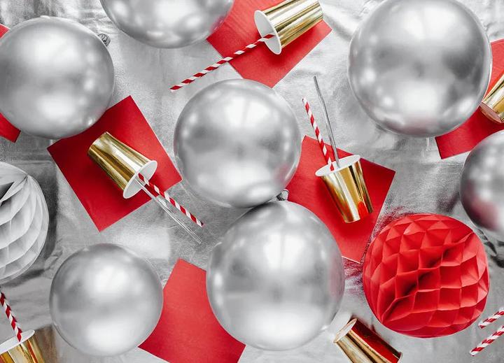 Immagine prodotto Partydeco Palloncino argento lucido, Ø 30 cm, 10 pezzi (50 x)