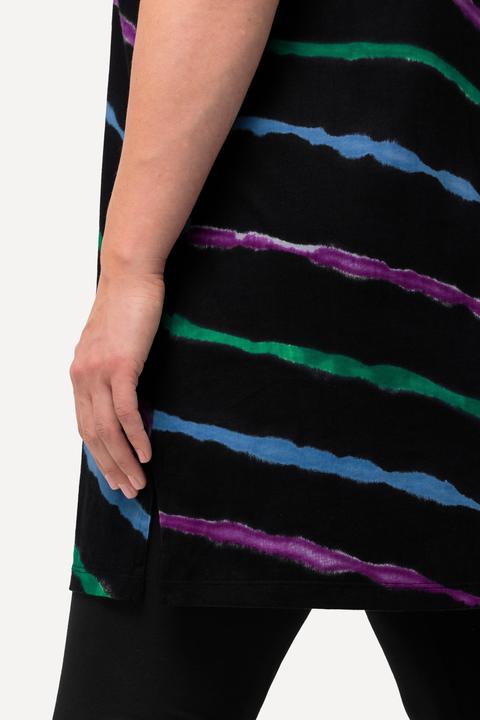 Immagine prodotto Ulla Popken Maglia dal taglio lungo e svasato con stampa batik, scollo a V e mezze maniche (50, 52)