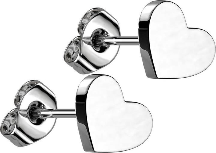 Immagine prodotto Hollywood Body Jewelry Orecchini a perno in argento con cuore in argento (senza ottone, Titanio)