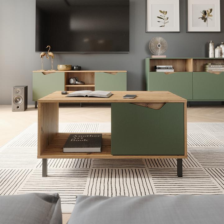 Produktbild Vicco Couchtisch Marelle, Grün/Artisan, 90 x 50 cm mit 1 Tür