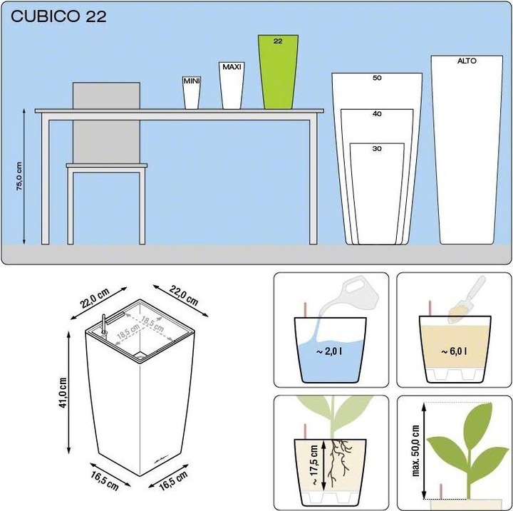 Produktbild Lechuza Cubico (22 cm)