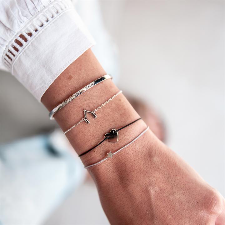 Actual product image Glanzstücke München Ladies follow your heart sterling silver 17.0 cm, flexible adjustable - 9826 (17 cm, Sterling Silver)