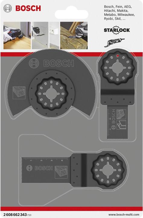 Bosch Professional Zubehör Holz-Basis-Set, 3-teilig, Sägeblätter für Multifunktionswerkzeuge