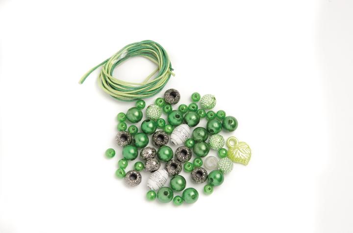 Produktbild Glorex Perlen-Set grün-weiss
