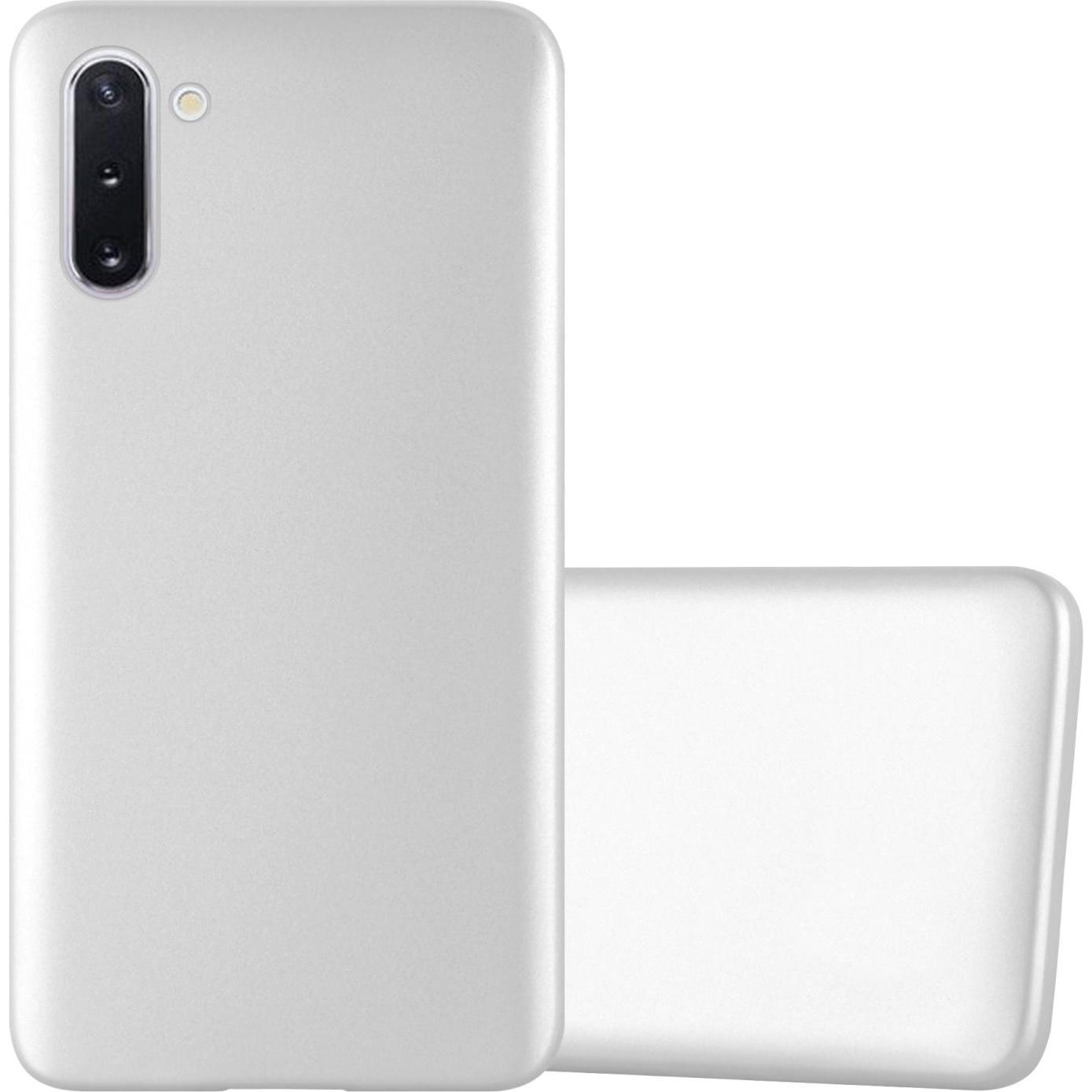 Cadorabo TPU Matt Metallic Cover (Samsung Galaxy Note 10), Smartphone Hülle, Silber
