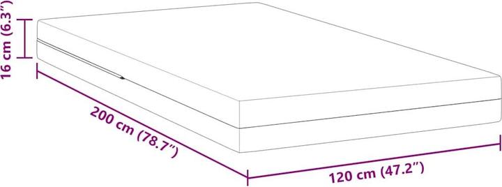 Produktbild vidaXL Schaumstoffmatratze (Schaumstoffkern, 120 x 200 cm)