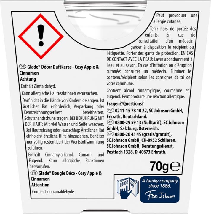 Produktbild Glade Décor Apfel & Zimt (70 g)