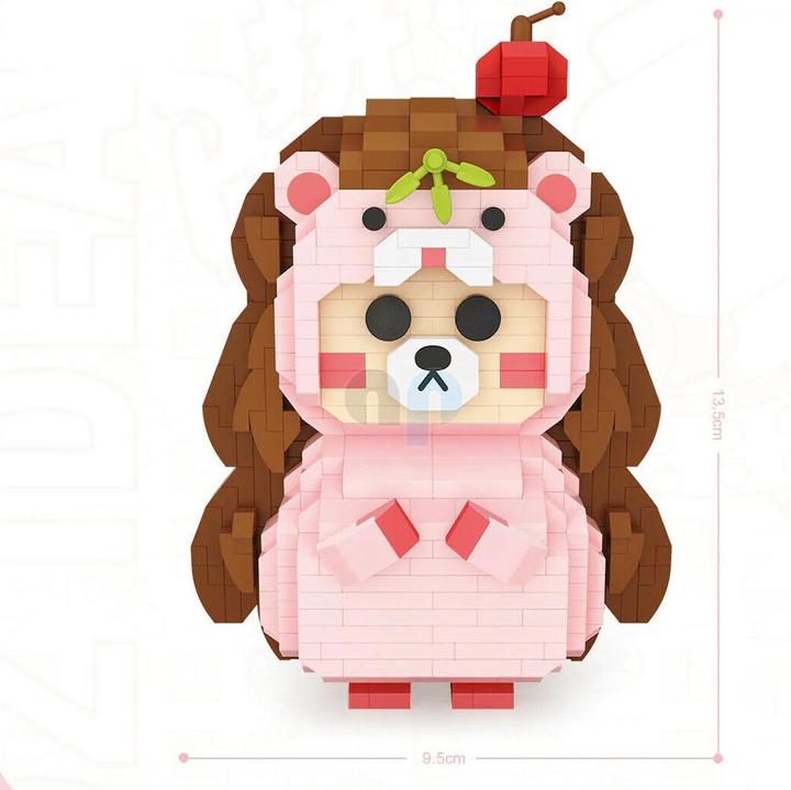 Actual product image LOZ 9246 - Hedgehog Bear (860 pieces)
