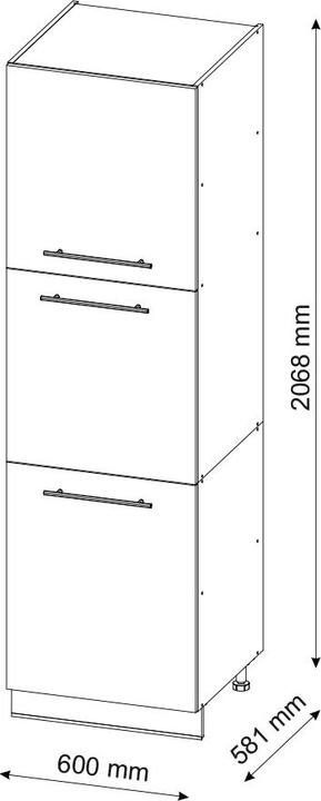 Actual product image Vicco Herdumbauschrank Fame-Line (60 x 58 x 206 cm)