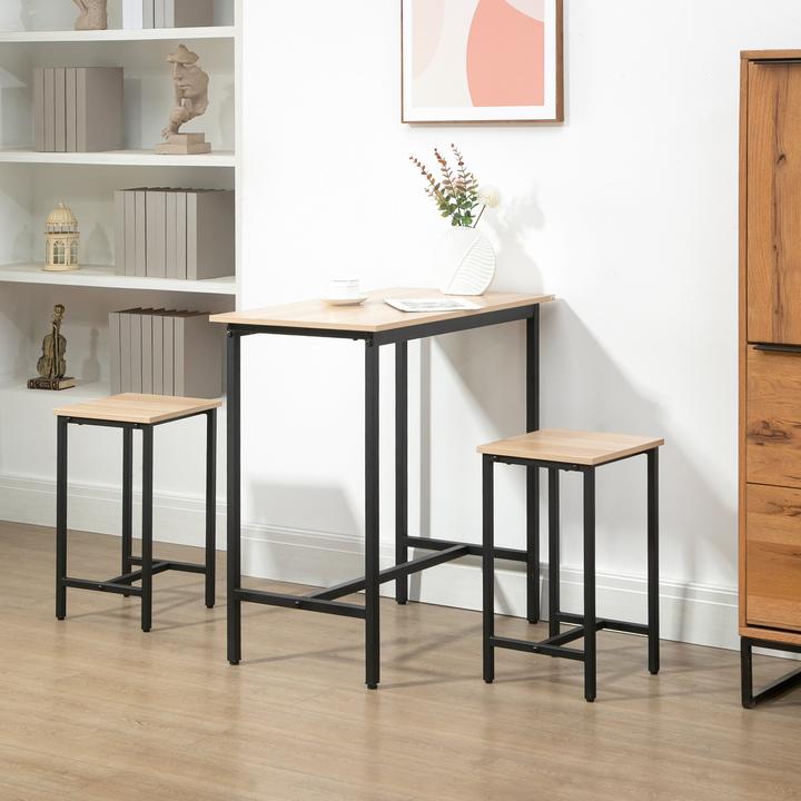 Actual product image Homcom Dining set with 2 stools (Wood)