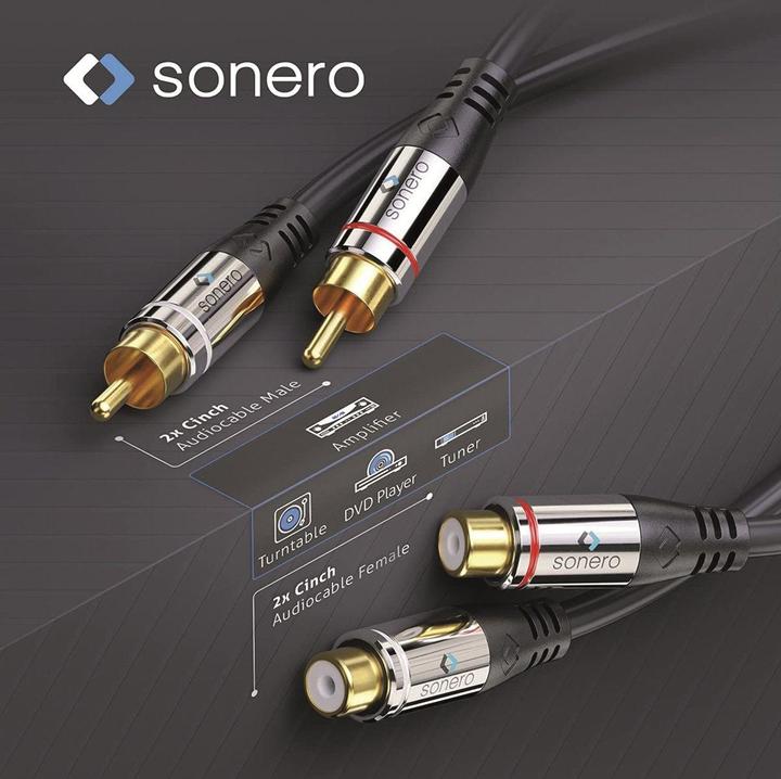 Produktbild Sonero Audio-Kabel Cinch - Cinch 0.5 m (0.50 m, Verlängerung)