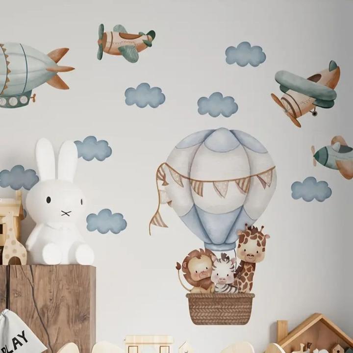 Image du produit Milkii Wandsticker, Über den Wolken – Tierisch frei (100 x 100 cm)