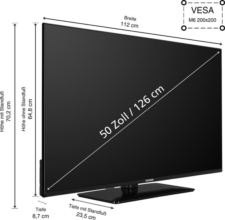 Produktbild Telefunken D50U750X2CWI (50", LED, 4K, 2024)