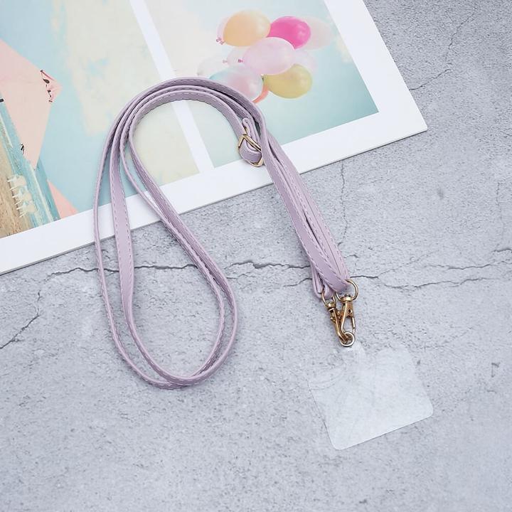 Actual product image Cover-Discount Universal faux leather lanyard purple