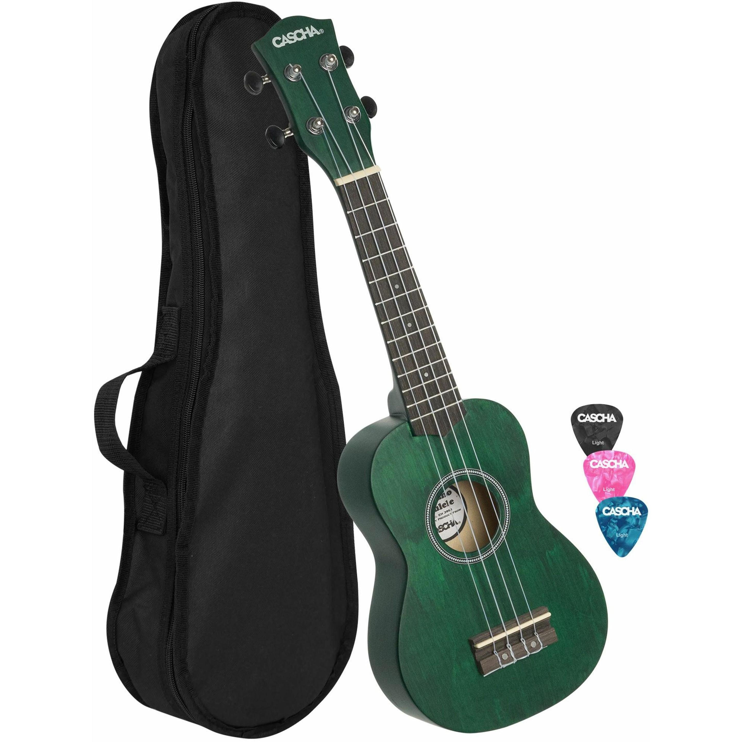 Hage Ukulele Soprano Linden Green (inclusa borsa non imbottita, 3 plettri) (Soprano, Soprano), Ukulele, Verde